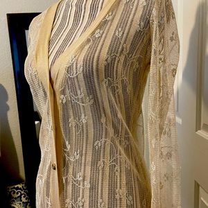 Daytrip Gold Lace Cardigan - Small